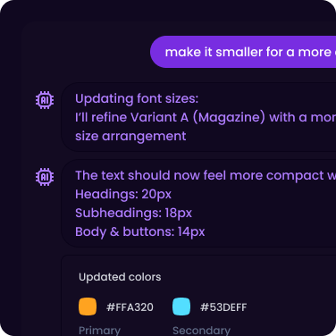 Edit and refine instantly